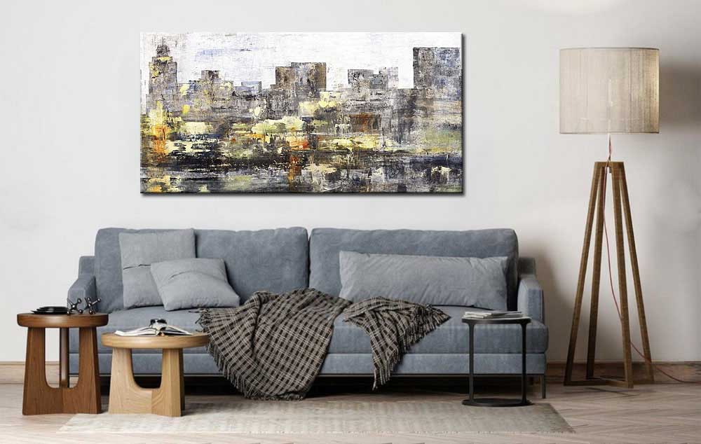 Stad modern groot schilderij - Afbeelding 4