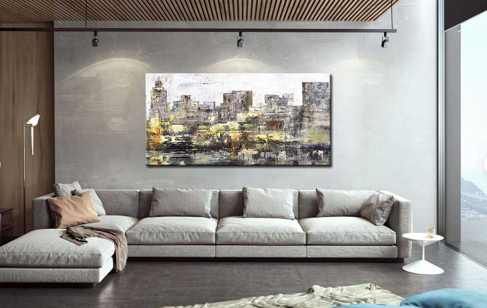 Stad modern groot schilderij - Afbeelding 2