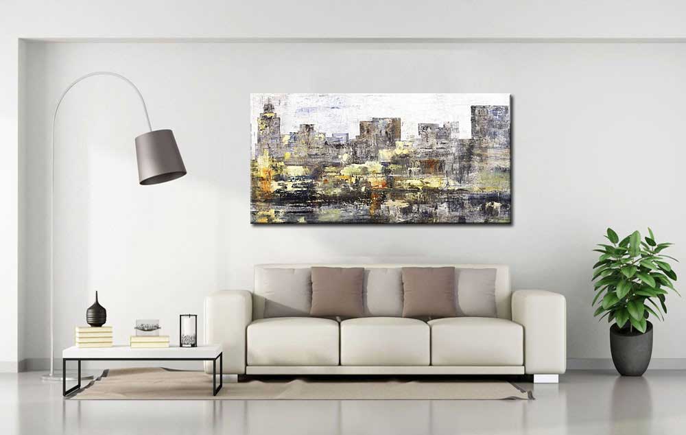 Stad modern groot schilderij - Afbeelding 3