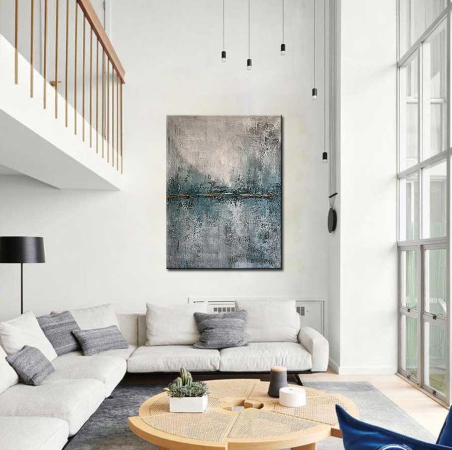 Dark Horizon abstract schilderij 90x120cm - Afbeelding 2