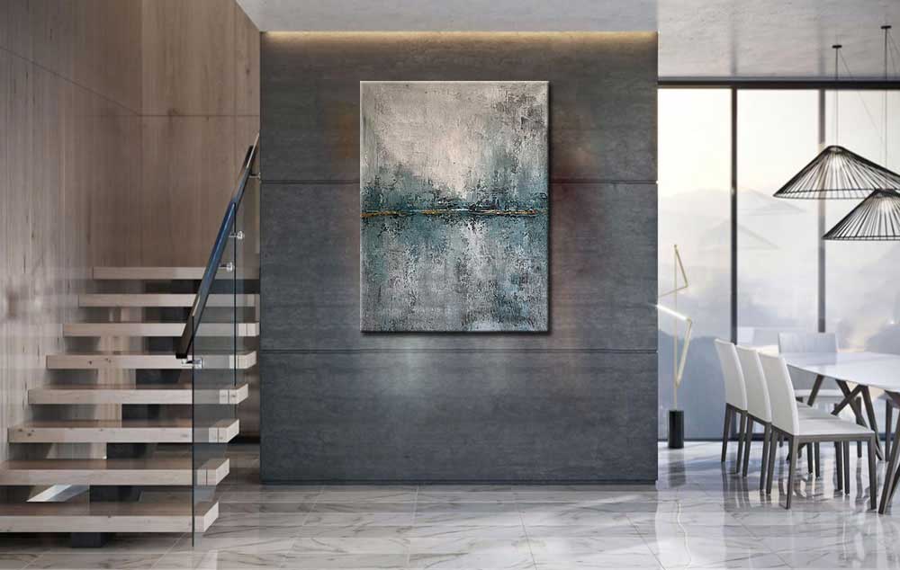 Dark Horizon abstract schilderij 90x120cm - Afbeelding 3