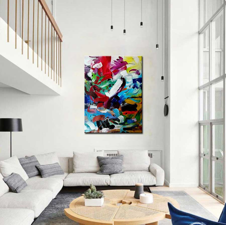 Kleur Emotie abstract modern schilderij 90x120cm - Afbeelding 2