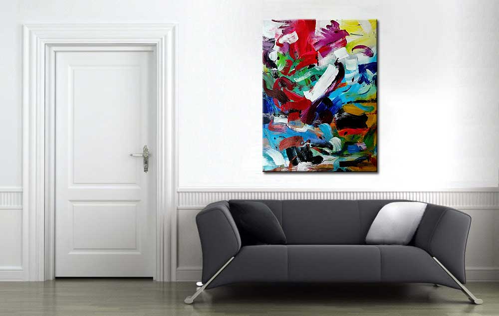 Kleur Emotie abstract modern schilderij 90x120cm - Afbeelding 4