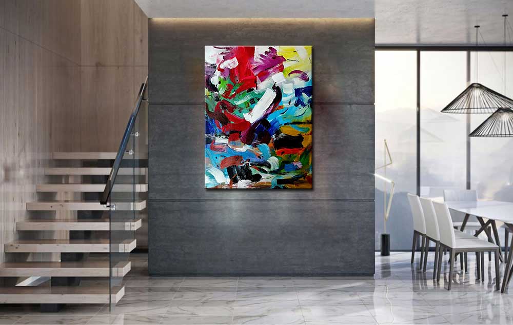 Kleur Emotie abstract modern schilderij 90x120cm - Afbeelding 3