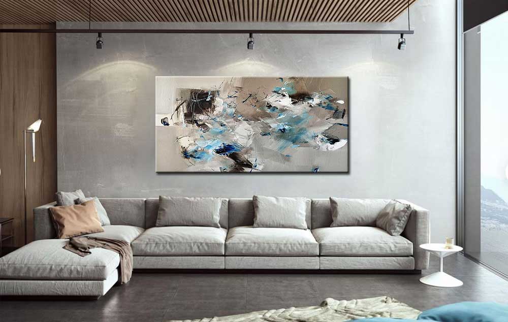 Abstract schilderij Echo van Rust 180x90cm - Afbeelding 3