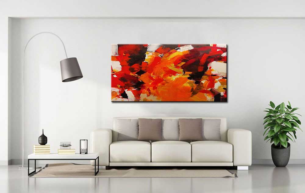 Abstract schilderij Vlammen van emotie 180x90cm - Afbeelding 3