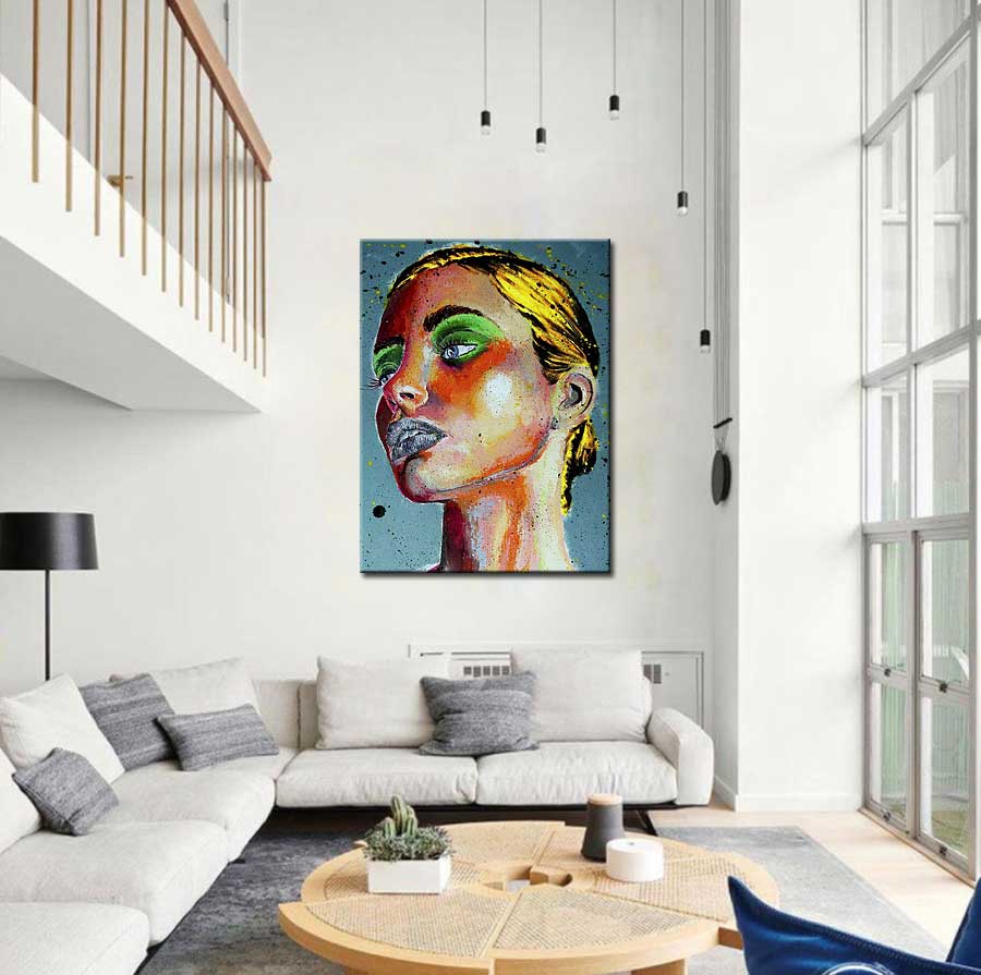 Vrouwen schilderij Gouden Blik 90x120cm - Afbeelding 2