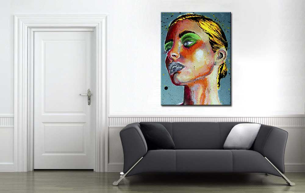Vrouwen schilderij Gouden Blik 90x120cm - Afbeelding 4