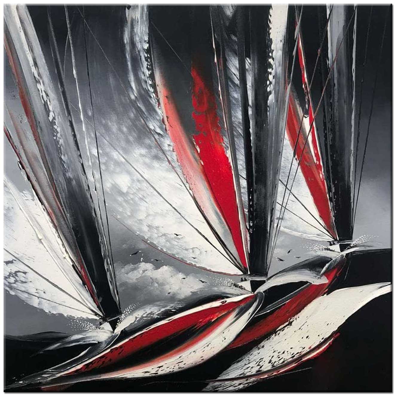 Dark Waves abstract modern schilderij