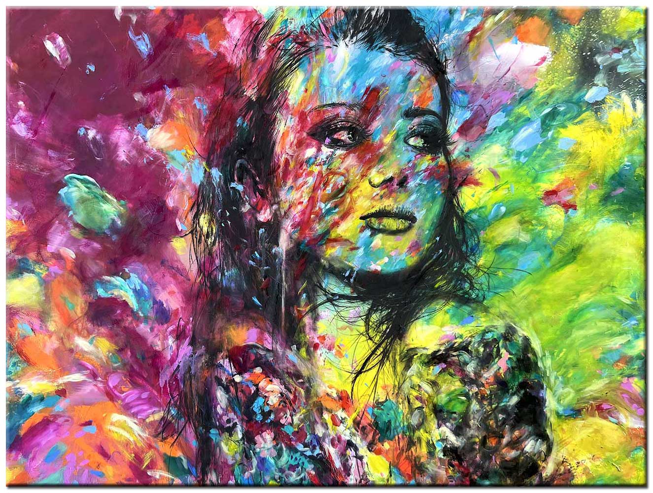 Vrouwen schilderij Vibrant Beauty 120x90cm
