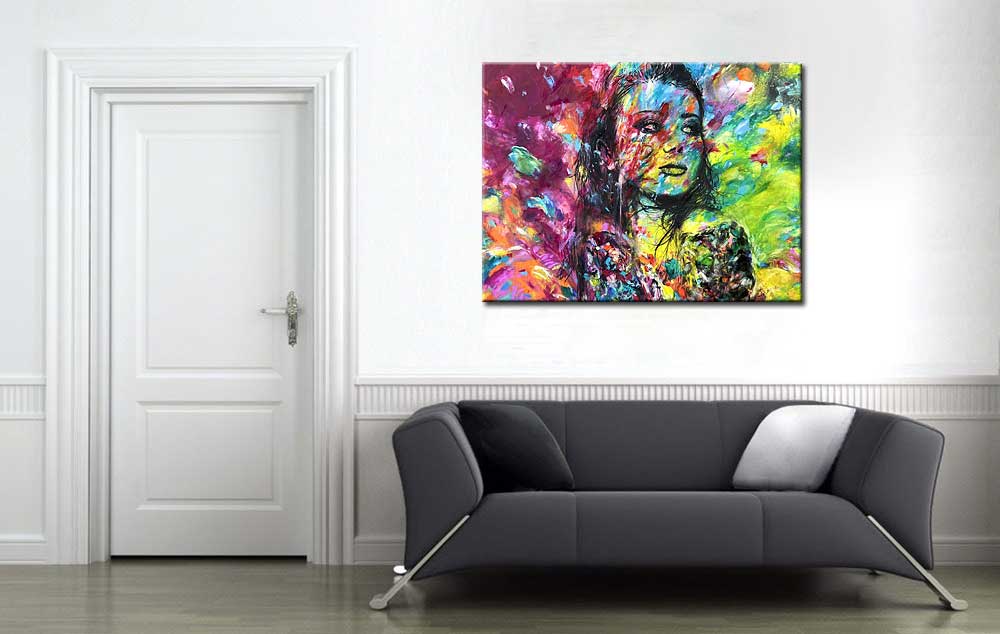 Vrouwen schilderij Vibrant Beauty 120x90cm - Afbeelding 4