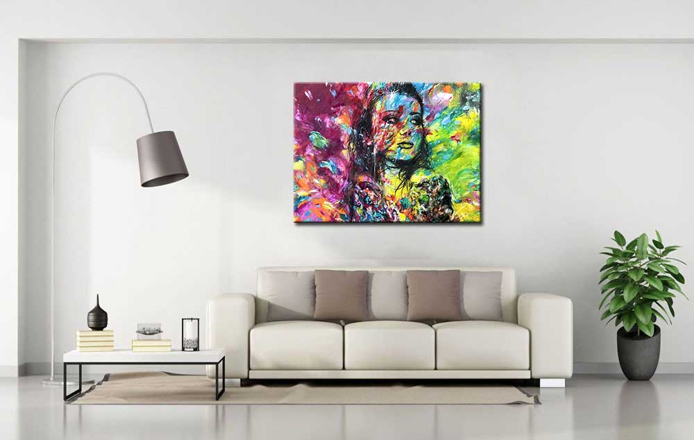 Vrouwen schilderij Vibrant Beauty 120x90cm - Afbeelding 3