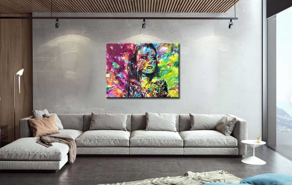 Vrouwen schilderij Vibrant Beauty 120x90cm - Afbeelding 2