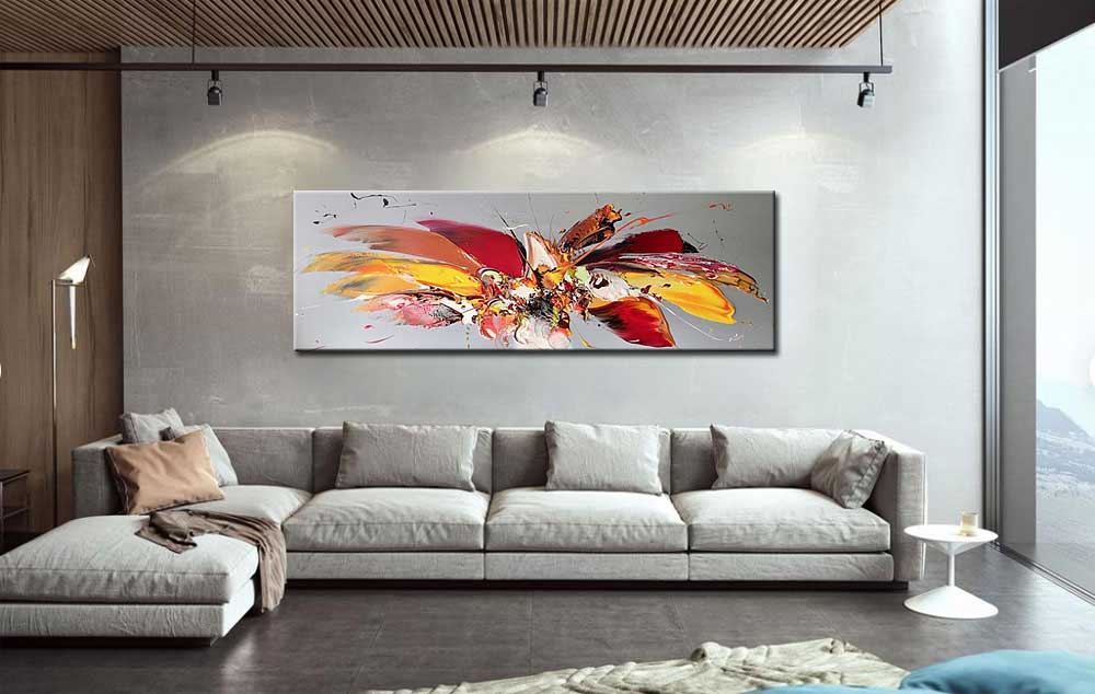 Abstract schilderij Color Splash 180x60cm - Afbeelding 2