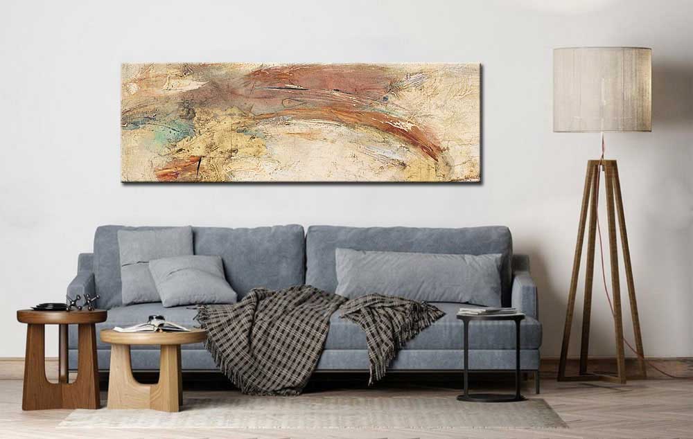 Abstract schilderij Warme Aardetinten 180x60cm - Afbeelding 4