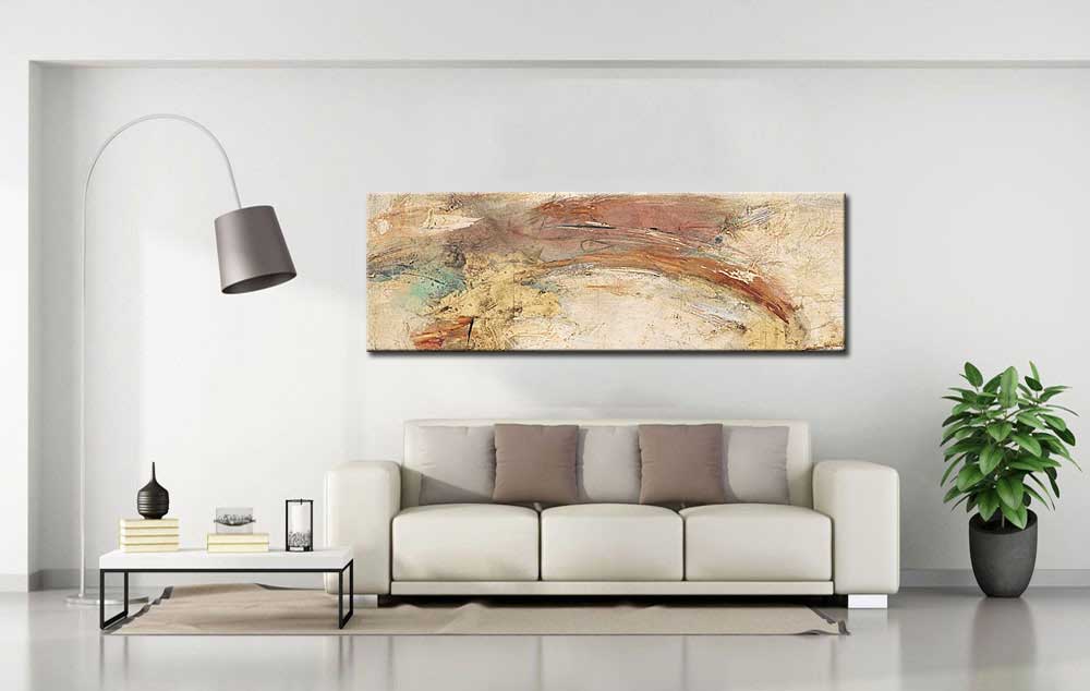 Abstract schilderij Warme Aardetinten 180x60cm - Afbeelding 3