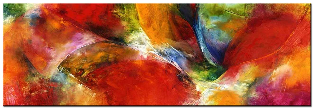 Happy Colors modern groot schilderij 180x60cm
