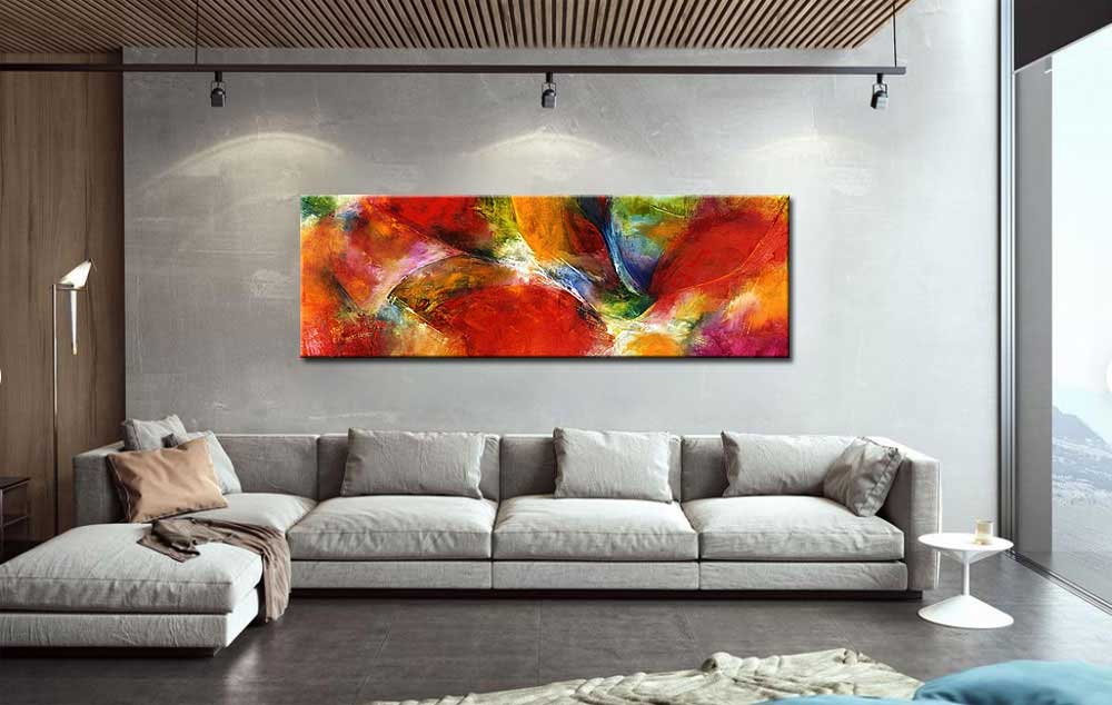 Happy Colors modern groot schilderij 180x60cm - Afbeelding 2