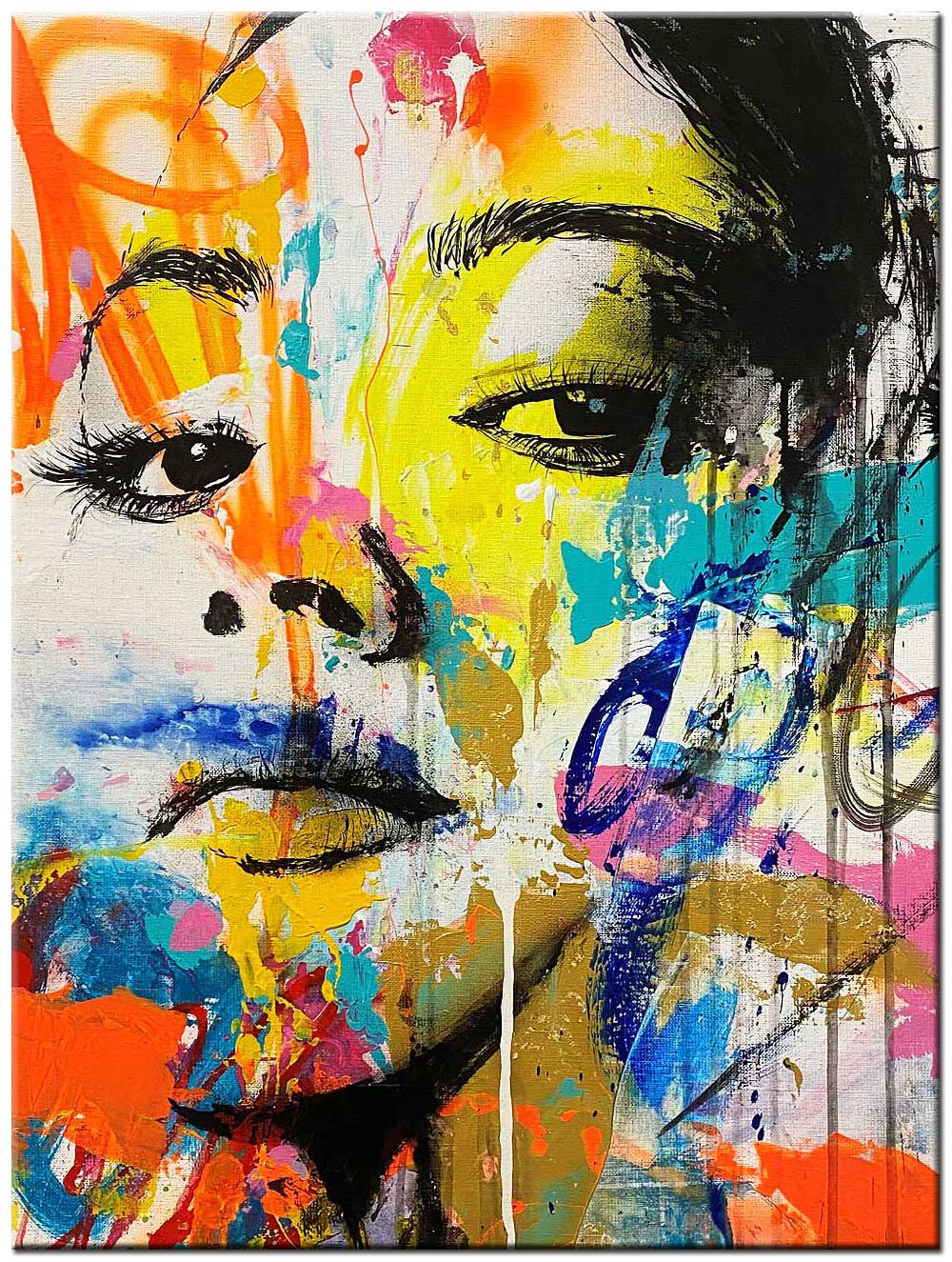 Vrouwen schilderij Street Art Emotie 90x120cm