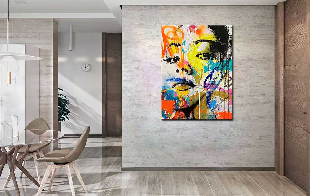 Vrouwen schilderij Street Art Emotie 90x120cm - Afbeelding 4