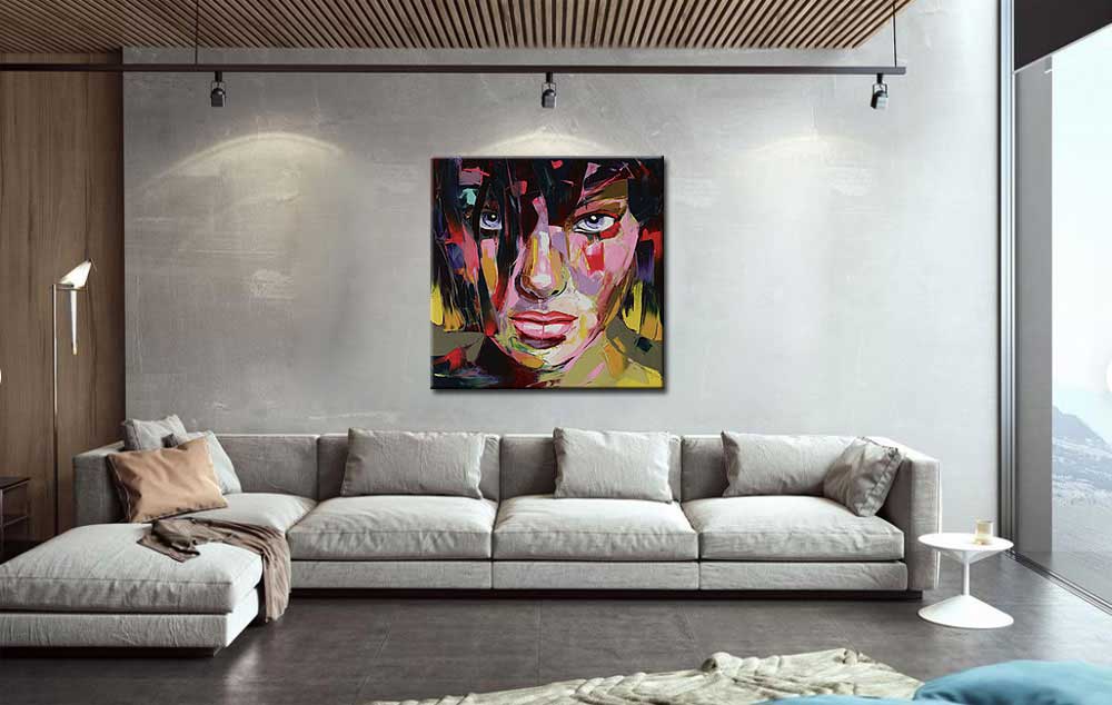 Vrouwen Schilderij Abstract Portret - Afbeelding 2