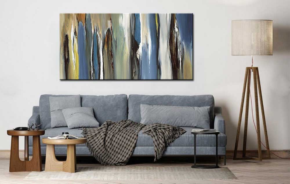 Abstract schilderij Stroom van Tijd 180x90cm - Afbeelding 4