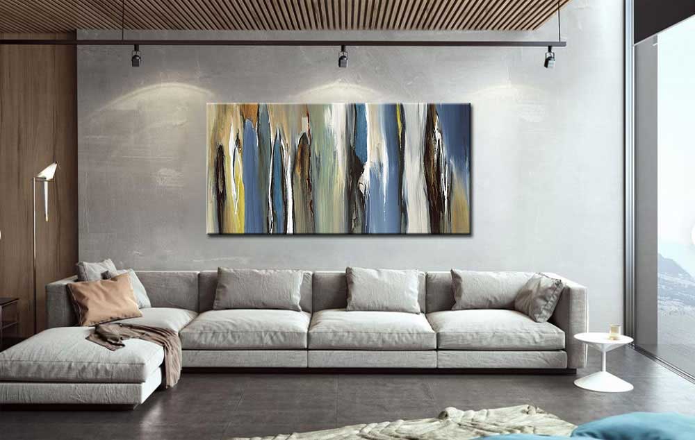 Abstract schilderij Stroom van Tijd 180x90cm - Afbeelding 2