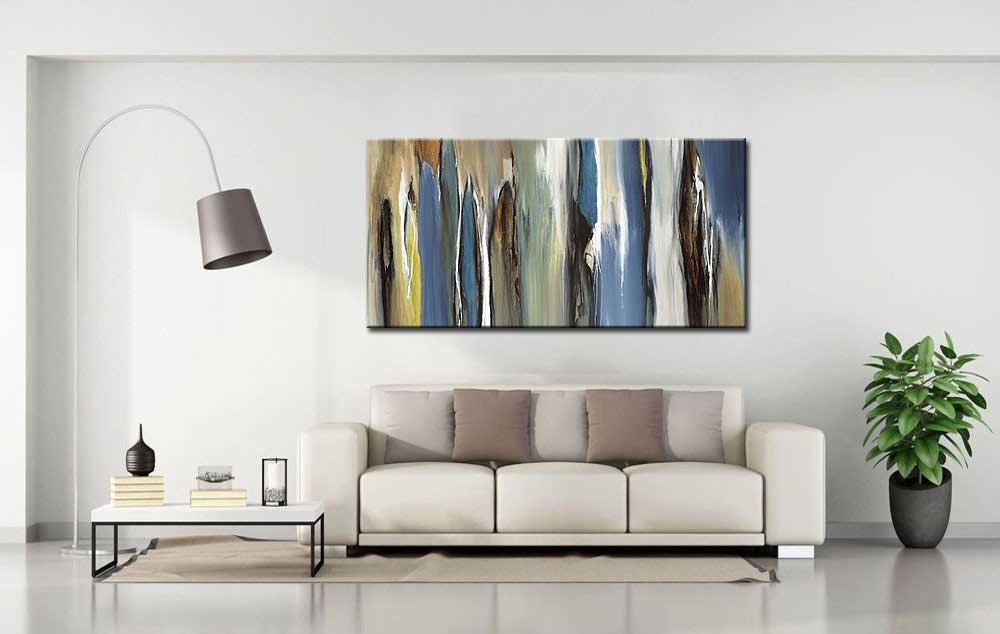Abstract schilderij Stroom van Tijd 180x90cm - Afbeelding 3