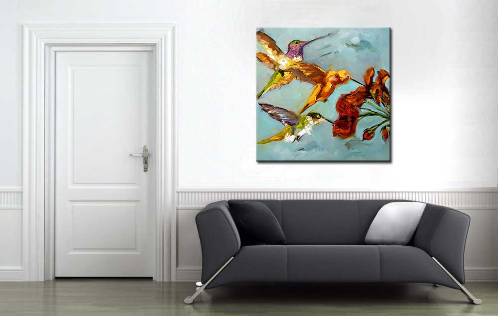 Kolibries modern schilderij - Afbeelding 4