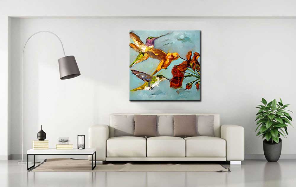 Kolibries modern schilderij - Afbeelding 2