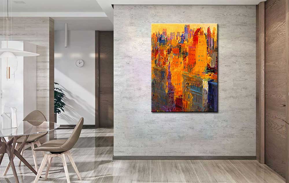 Manhattan New York schilderij 90x120cm - Afbeelding 4