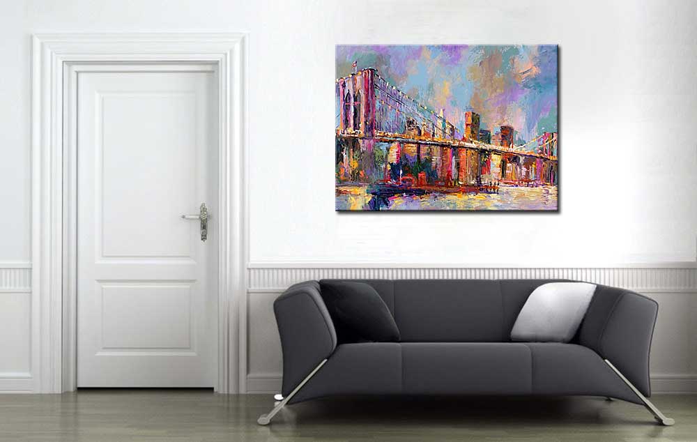 Brooklyn Bridge modern schilderij 120x90cm - Afbeelding 2