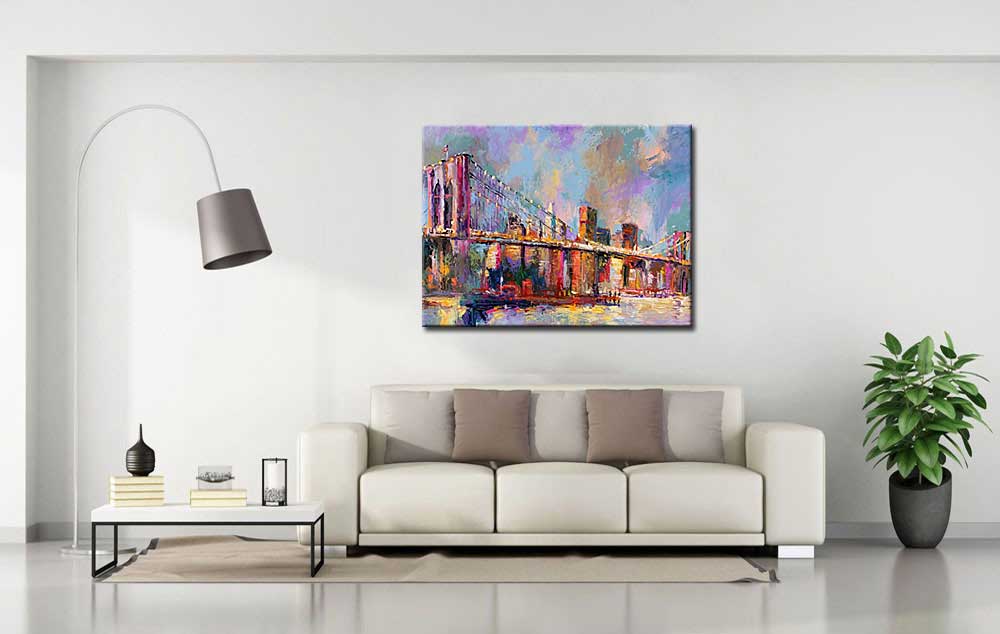 Brooklyn Bridge modern schilderij 120x90cm - Afbeelding 4