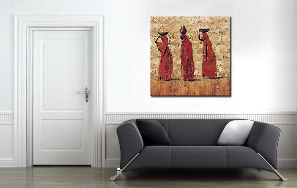 Afrikaanse dames modern schilderij - Afbeelding 4