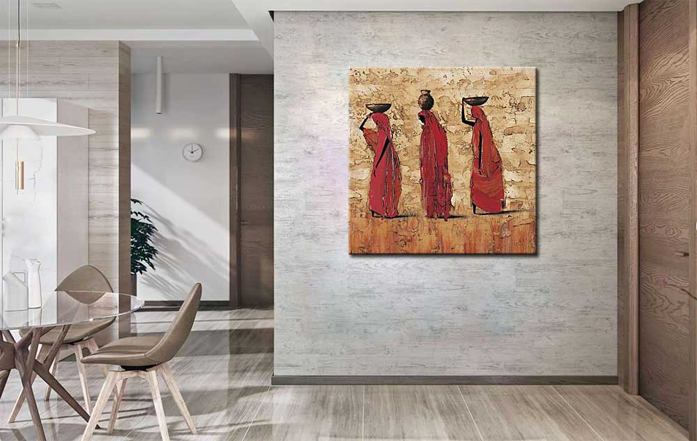 Afrikaanse dames modern schilderij - Afbeelding 3