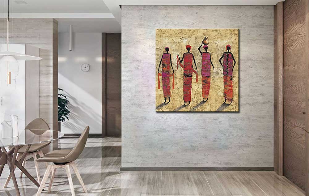 Afrikaanse dames modern schilderij - Afbeelding 2