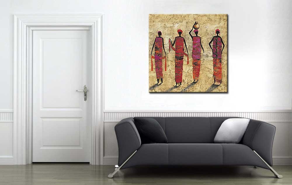 Afrikaanse dames modern schilderij - Afbeelding 4
