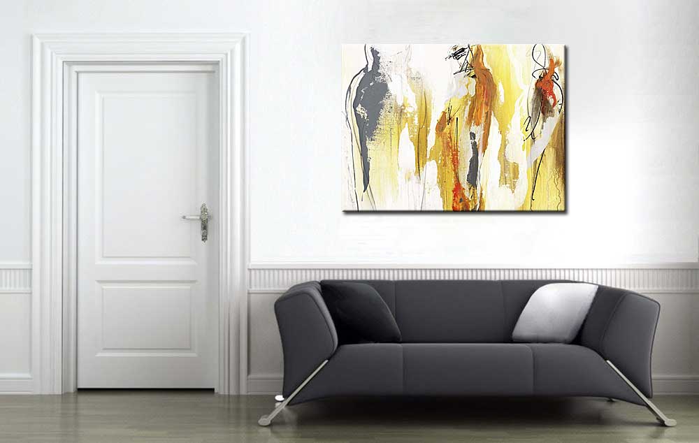 Abstract schilderij Golden Motion 120x90cm - Afbeelding 4