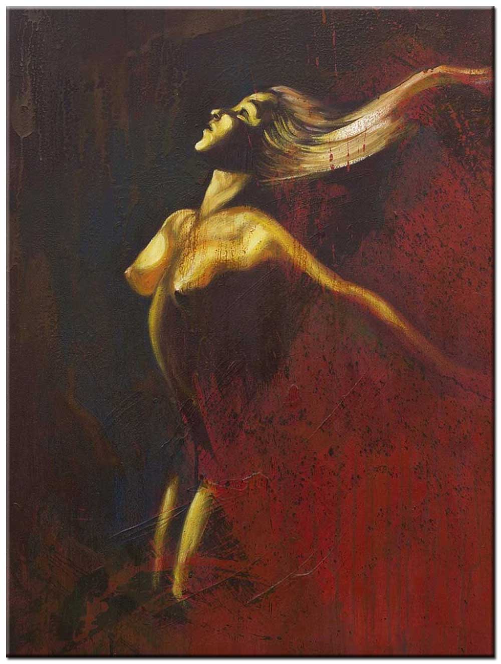 Erotisch schilderij Gouden Overgave 90x120cm