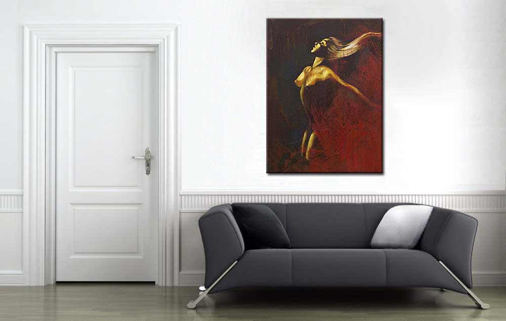 Erotisch schilderij Gouden Overgave 90x120cm - Afbeelding 4