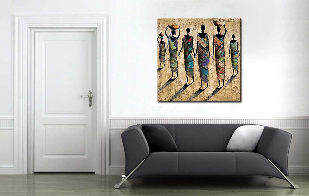 Afrikaanse dames modern schilderij - Afbeelding 4