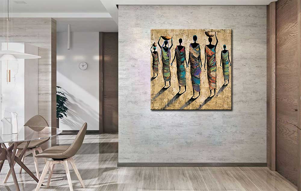 Afrikaanse dames modern schilderij - Afbeelding 3