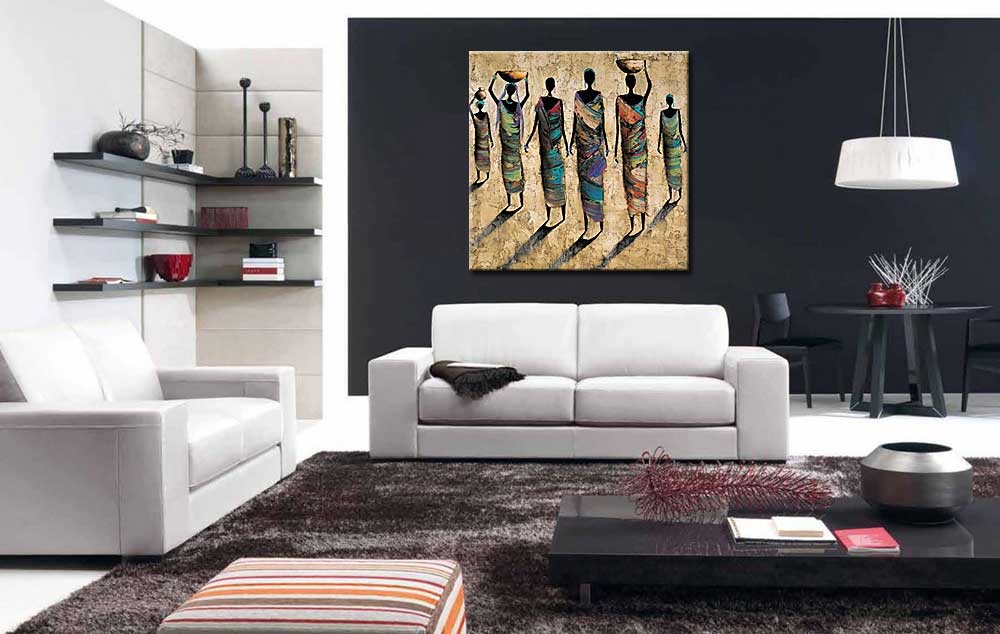 Afrikaanse dames modern schilderij - Afbeelding 2