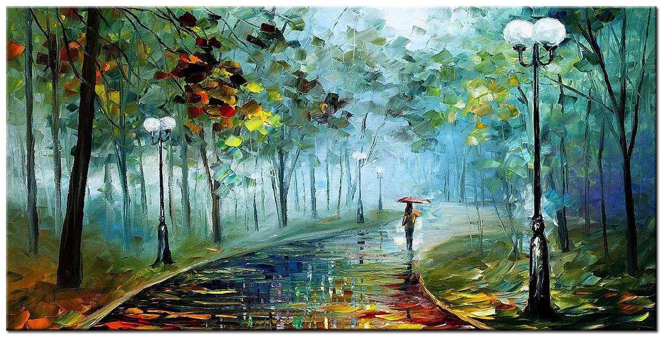 Parklicht modern groot schilderij 180x90cm