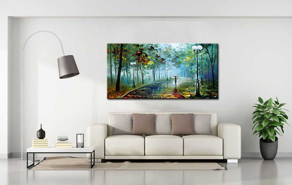 Parklicht modern groot schilderij 180x90cm - Afbeelding 3
