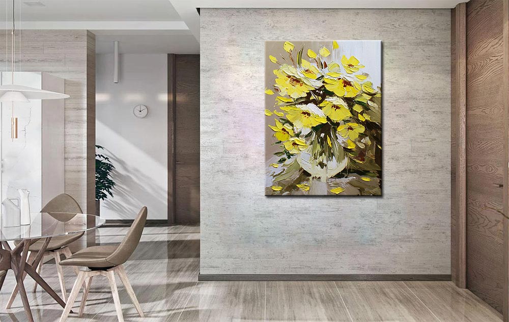 Schilderij Zonnegele Bloemen 90x120cm - Afbeelding 4