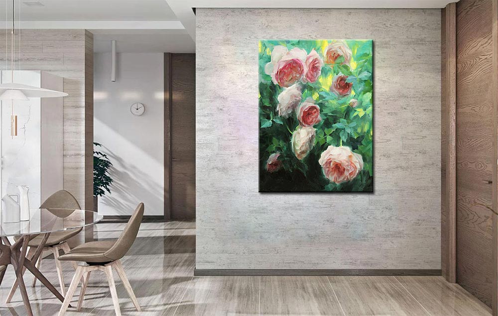 Schilderij Rozen in het Groen 90x120cm - Afbeelding 4