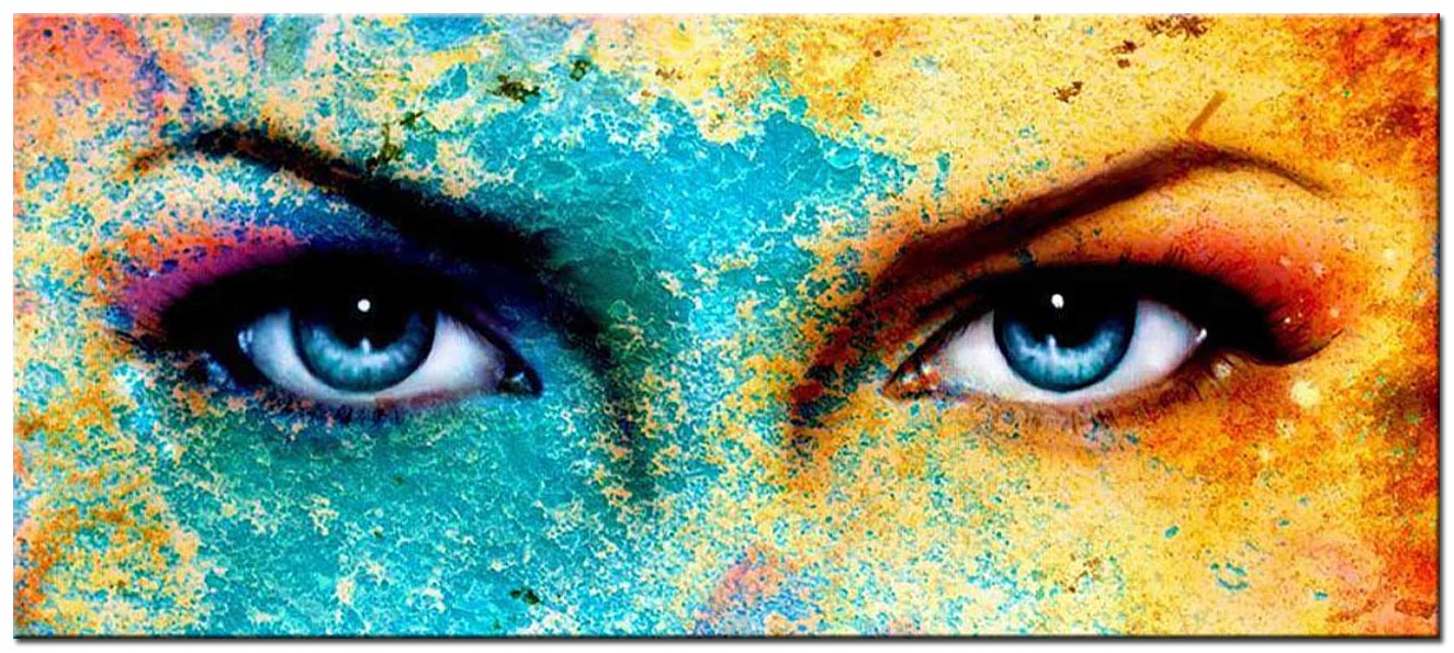 Modern schilderij Kleurrijke Blik 160x70cm