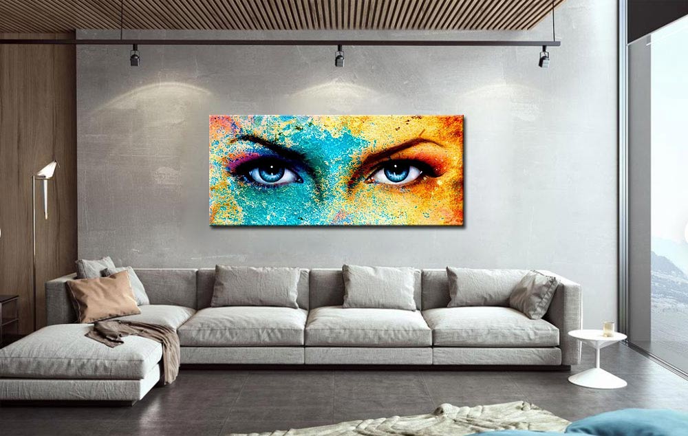 Modern schilderij Kleurrijke Blik 160x70cm - Afbeelding 2