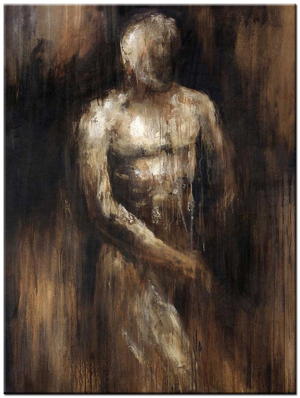 Erotisch schilderij Mannenlichaam 90x120cm